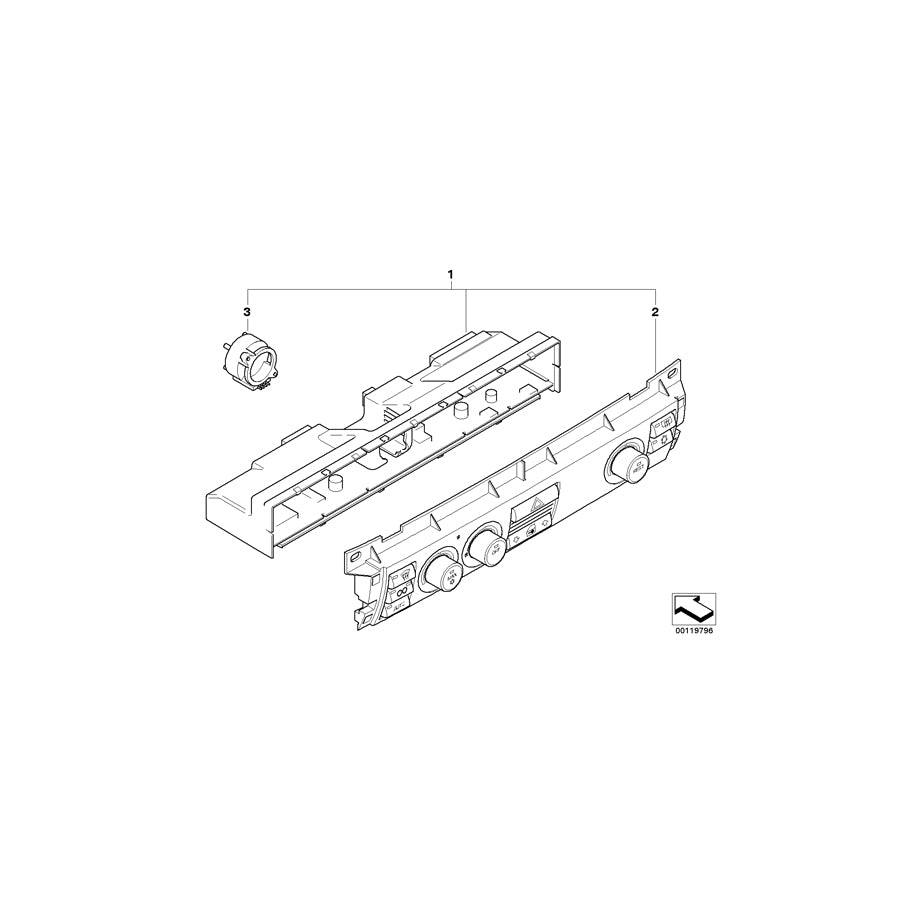 Genuine BMW 64116953181 E66 E67 E65 Automatic Air Conditioning Control DARK SILVER (Inc. 730d, 760LiS & 745i) | ML Performance EU Car Parts