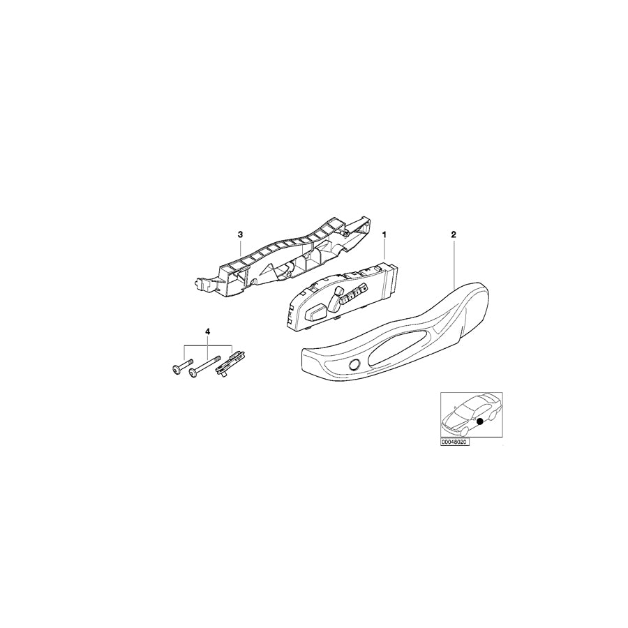 Genuine BMW 52107001141 E53 Actuation Unit Left (Inc. X5 3.0d, X5 3.0i & X5 4.4i) | ML Performance EU Car Parts
