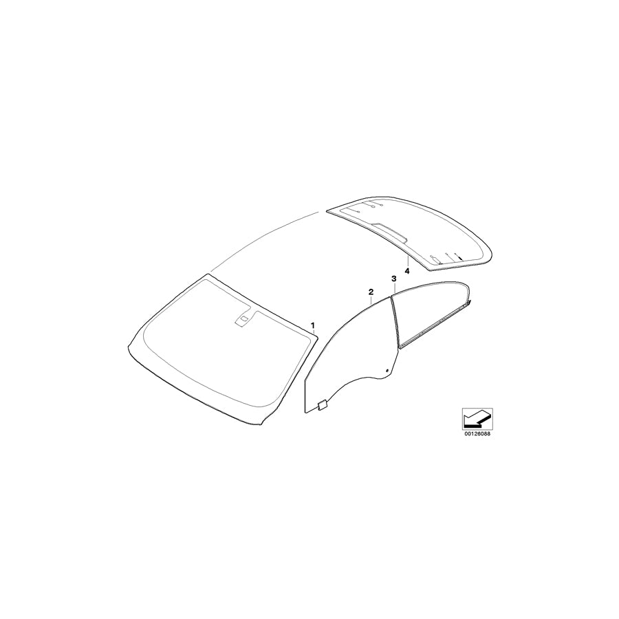 Genuine BMW 51367069222 E63 Side Window, Green Fixed, Rear Right (Inc. 630i, 650i & M6) | ML Performance EU