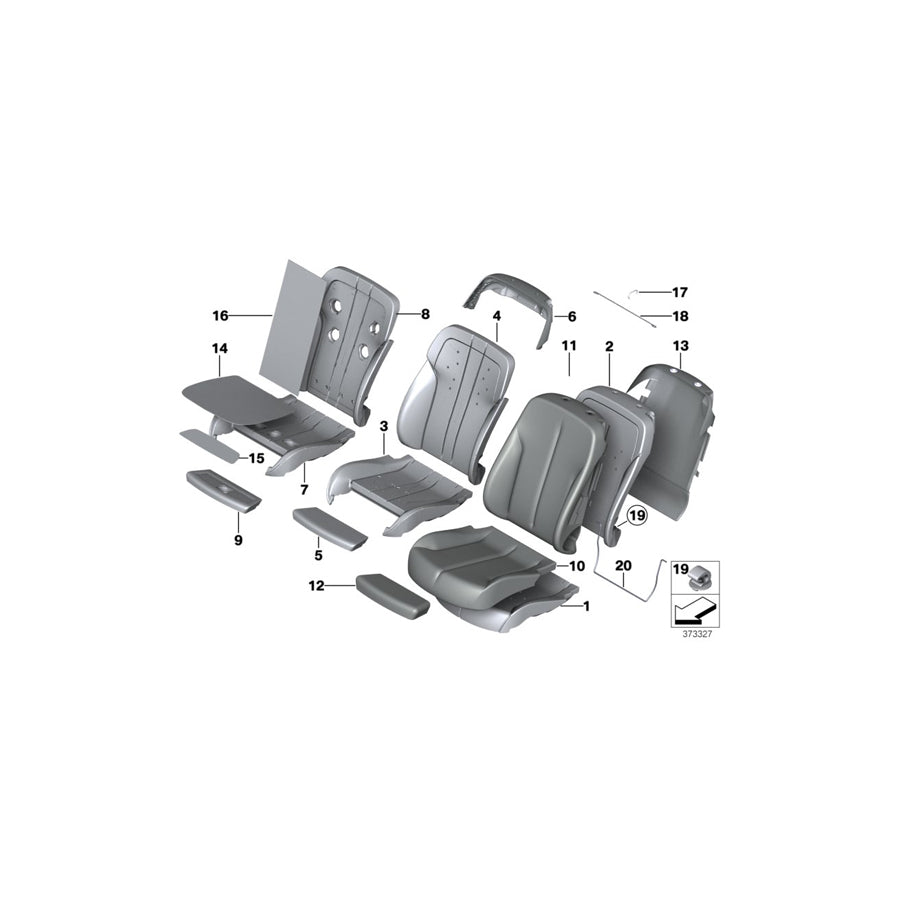 Genuine BMW 52107388264 F13 F06 F12 Cover, Seat, Front, Perforated Leather NARQ COGNAC (Inc. 650iX 4.4, 640iX & ALPINA B6) | ML Performance EU Car Parts