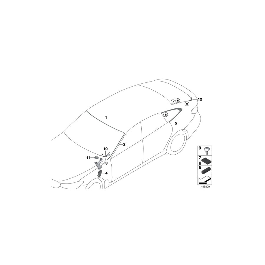 Genuine BMW 51378495572 G32 Finisher, Side Window, Rear Right (Inc. 630iX, 630dX & 640iX) | ML Performance EU
