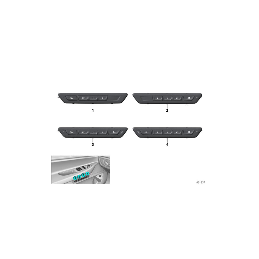 Genuine BMW 61316997294 G11 G12 Operating Facility Seat Functions Left SCHWARZ (Inc. M760LiX, 730dX & 740LdX) | ML Performance EU Car Parts