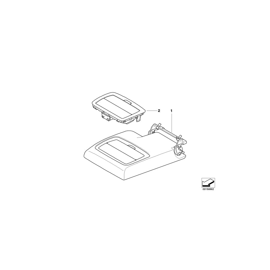 Genuine BMW 52207171120 E70 E70 Armrest, Rear Center SATTELBRAUN (Inc. X5 3.5d, X5 3.0sd & X5 3.0d) | ML Performance EU Car Parts