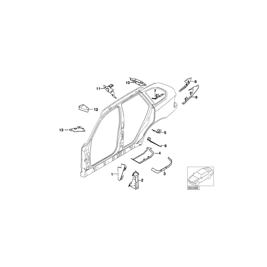 Genuine BMW 41218402784 E53 Molded Part F Column D, Interior Right (Inc. X5 3.0d, X5 4.8is & X5 4.4i) | ML Performance EU Car Parts