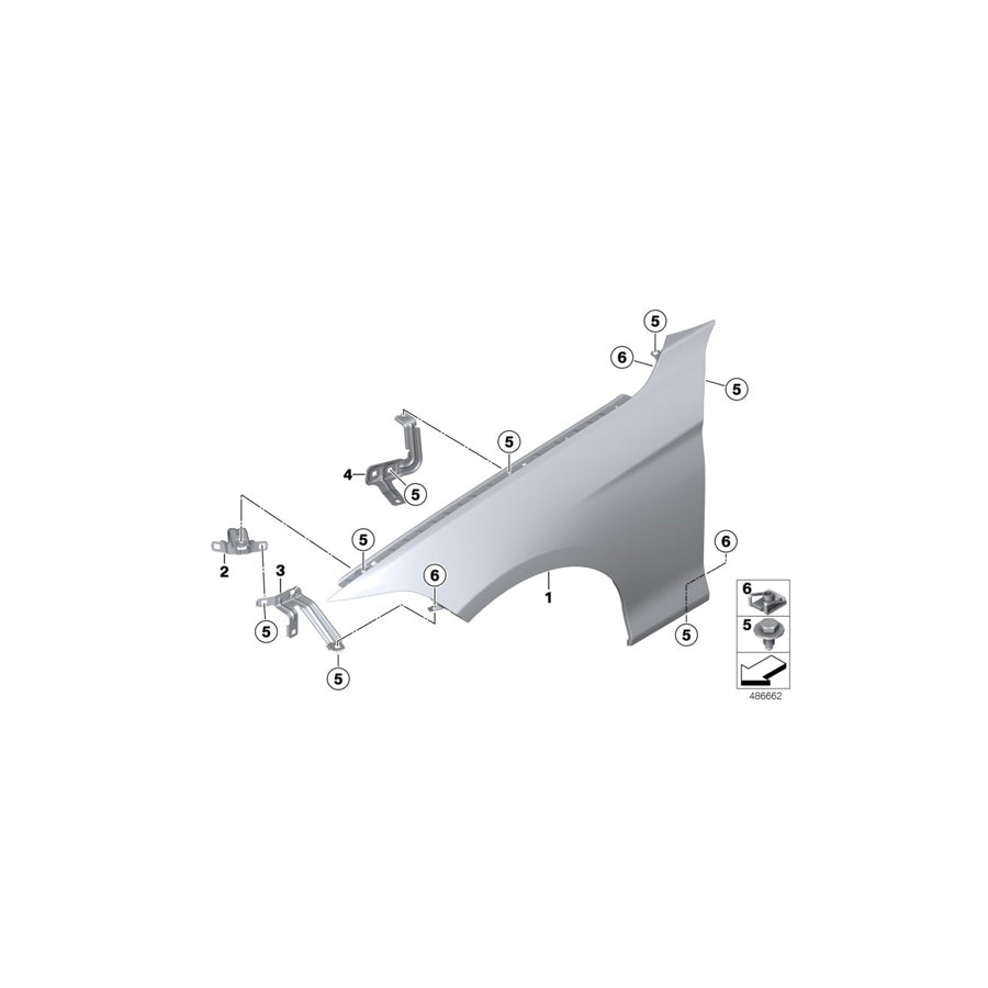 Genuine BMW 41357329539 F34 F34 Side Panel Bracket, Front Left 1 (Inc. 335dX, 328i & 320iX) | ML Performance EU Car Parts