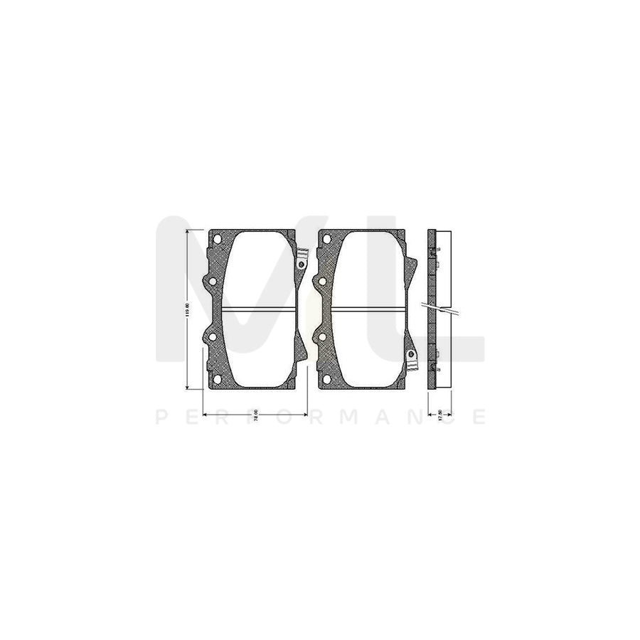 Bosch 0986Tb2348 Brake Pad Set Excl. Wear Warning Contact, With Accessories | ML Performance Car Parts