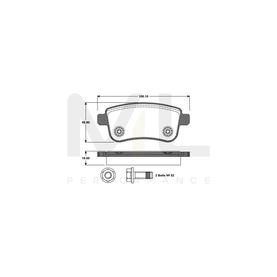 Bosch 0986Tb3093 Brake Pad Set Excl. Wear Warning Contact | ML Performance Car Parts