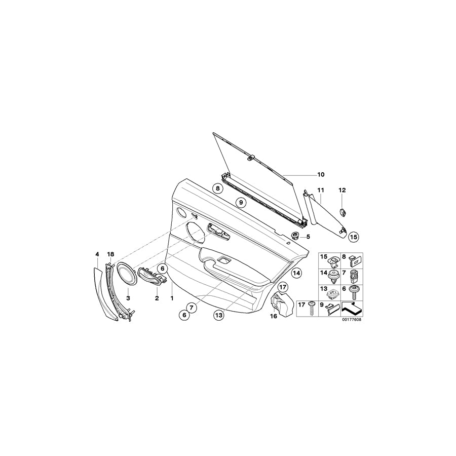 Genuine BMW 51428045509 E90 E90 Door Lining Leather Rear Left SCHWARZ (Inc. & M3) | ML Performance EU Car Parts