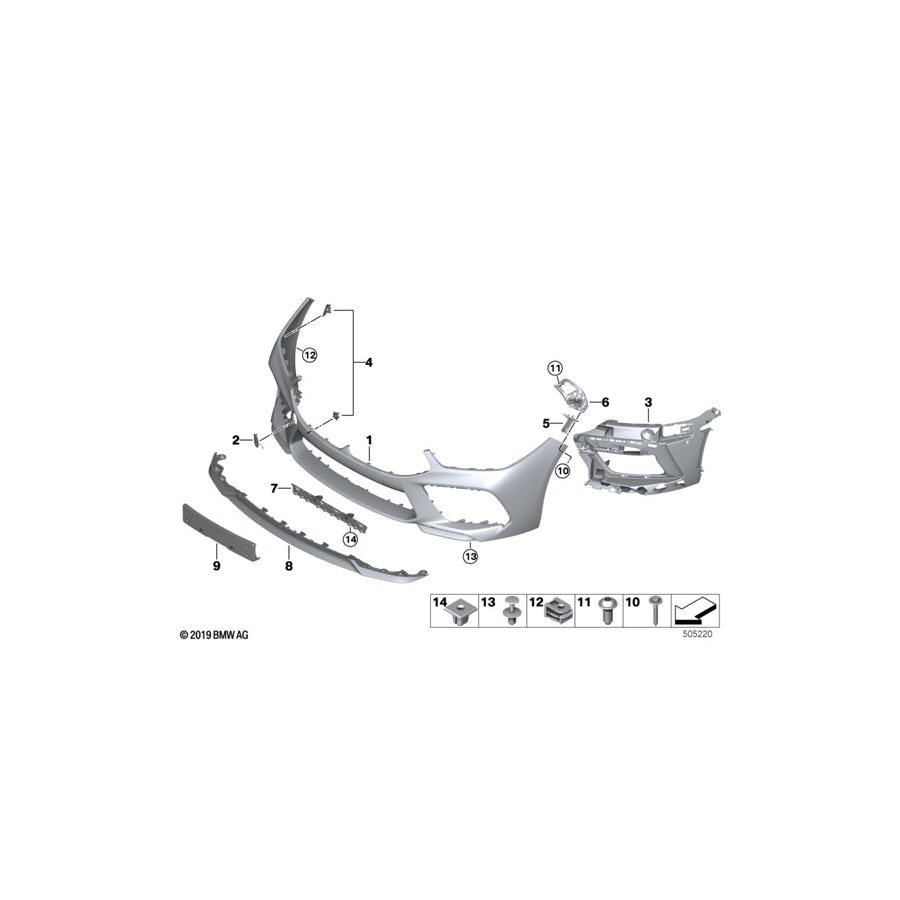 Genuine BMW 51118070764 F92 F93 F91 License-Plate Carrier Front M US/JAP (Inc. & M8) | ML Performance EU Car Parts