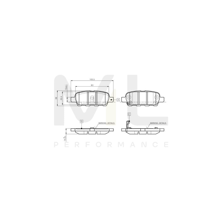 Bosch 0986Tb2417 Brake Pad Set Excl. Wear Warning Contact, With Accessories | ML Performance Car Parts