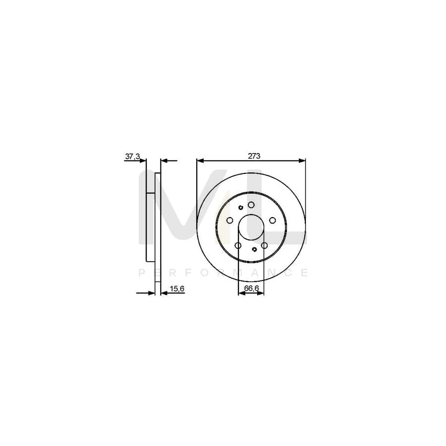 BOSCH 0 986 479 432 Brake Disc Solid, Oiled | ML Performance Car Parts