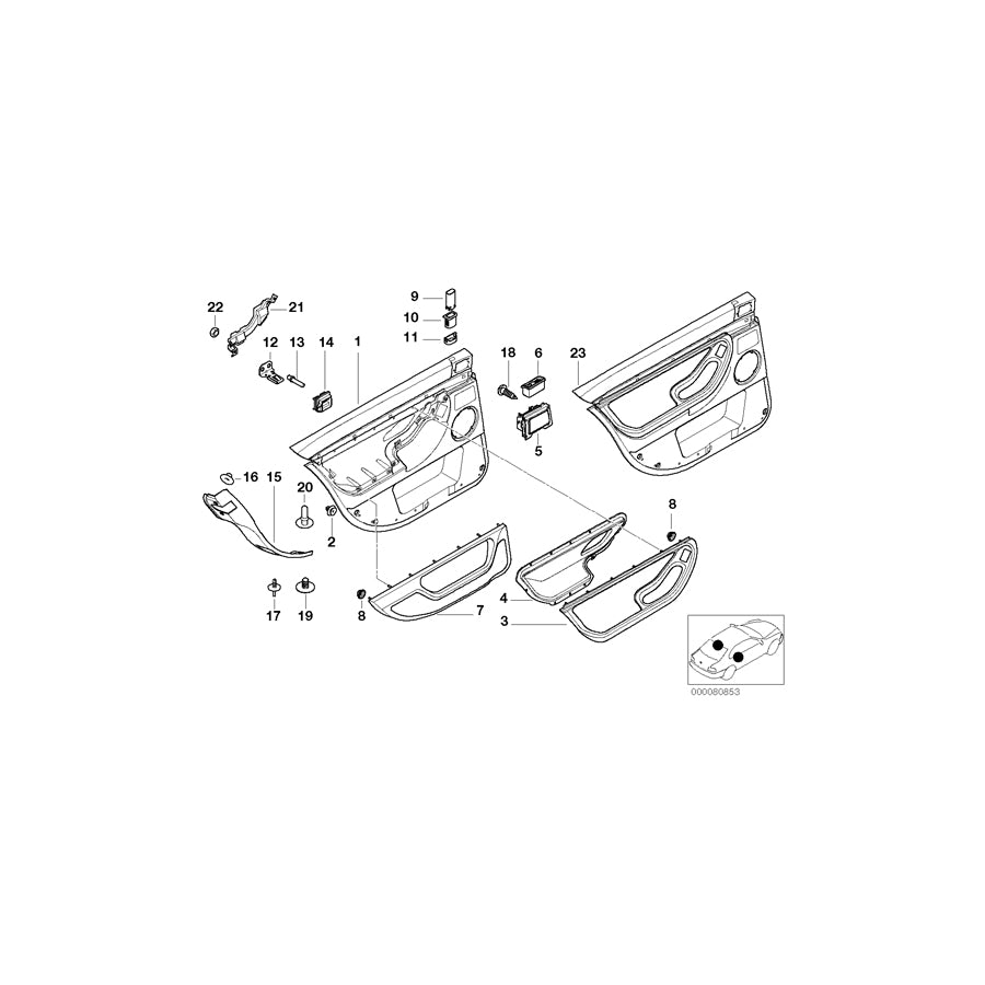 Genuine BMW 51428179253 E38 Door Trim Panel, Rear, Left SANDBEIGE (Inc. 735i, 730i & 725tds) | ML Performance EU Car Parts