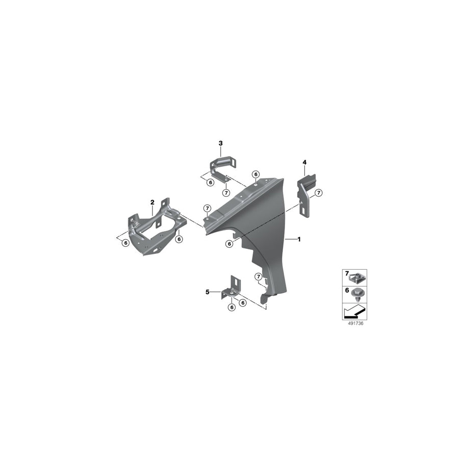 Genuine BMW 41008812545 G29 Bracket, Side Panel, Front Left (Inc. Z4 20i, Z4 30i & Z4 M40i) | ML Performance EU Car Parts