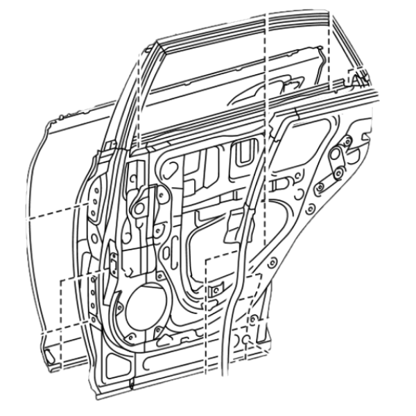 Genuine Lexus 67004-48130 RX Phase 3 N/S Rear Door Shell