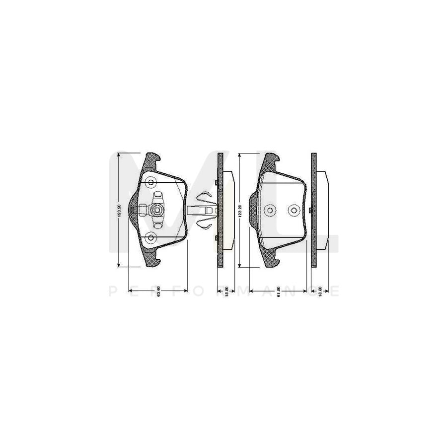 Bosch 0986Tb2863 Brake Pad Set For Volvo Xc90 I (C, 275) Excl. Wear Warning Contact, With Accessories | ML Performance Car Parts