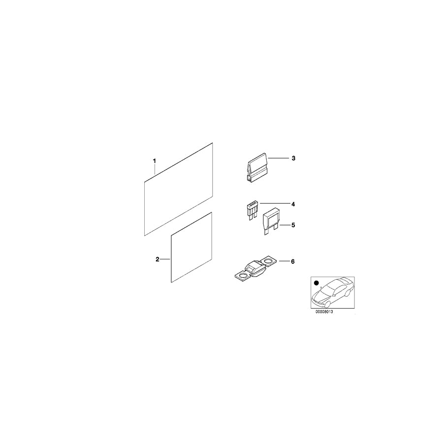Genuine BMW 61138377849 E39 Glove Box Stick-On Label F Fuse Grouping ENGLISH (Inc. 525td, 530d & 535i) | ML Performance EU Car Parts