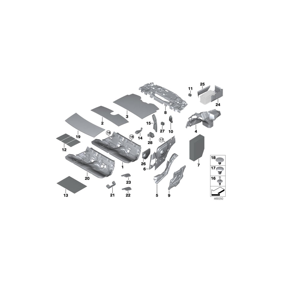 Genuine BMW 51487311204 F32 F36 Sound Insulating Roof Rear (Inc. 430dX, 425d & 435i) | ML Performance EU Car Parts