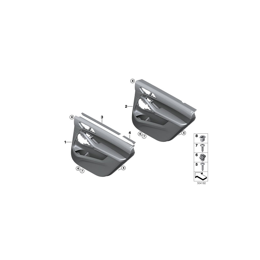 Genuine BMW 51429474275 G07 Door Trim Panel, Rear, Left BLACK (Inc. X7 40iX, X7 M50dX & X7 30dX) | ML Performance EU