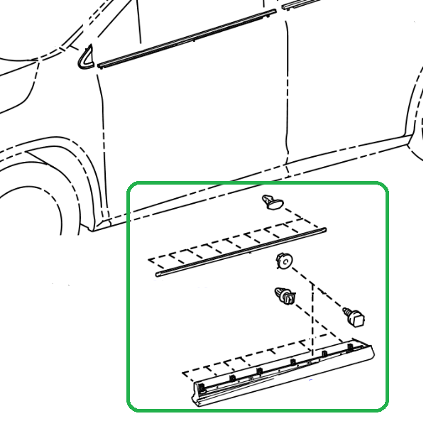Genuine Lexus 75072-48100 RX Phase 4 N/S/F Lower Door Finishing Trim