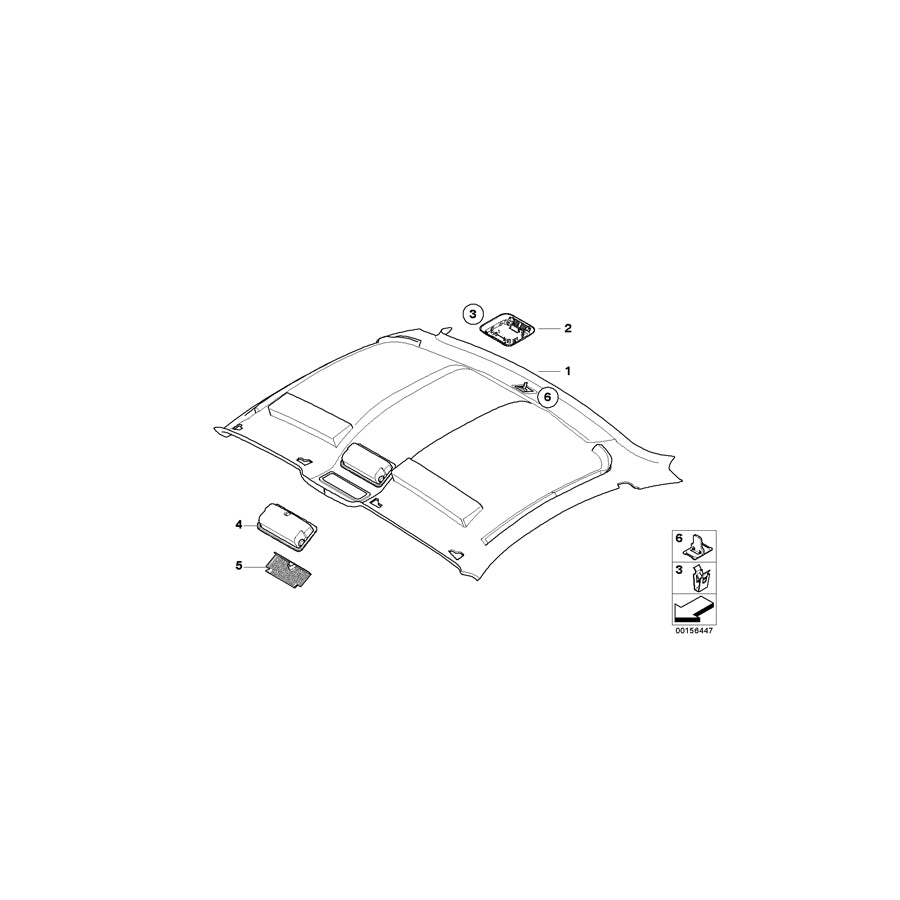 Genuine BMW 51443441995 E86 Molded Roof Lining SCHWARZ (Inc. Z4 3.0si & Z4 M3.2) | ML Performance EU