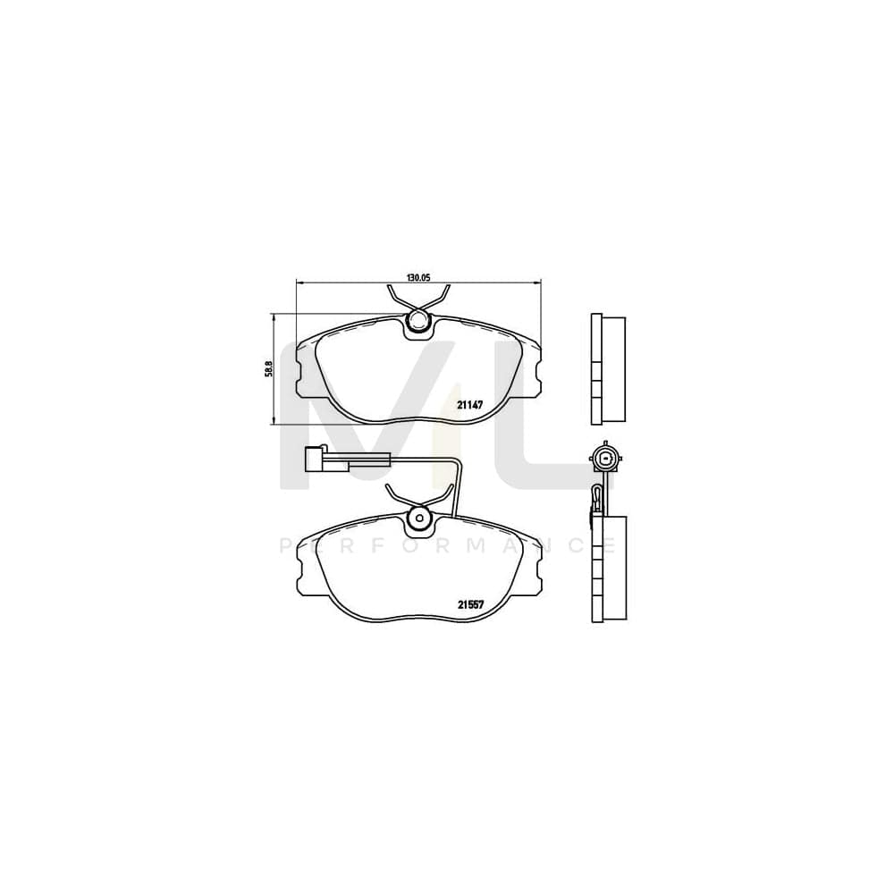 Brembo P 23 043 Brake Pad Set For Alfa Romeo 155 (167) With Brake Caliper Screws | ML Performance Car Parts