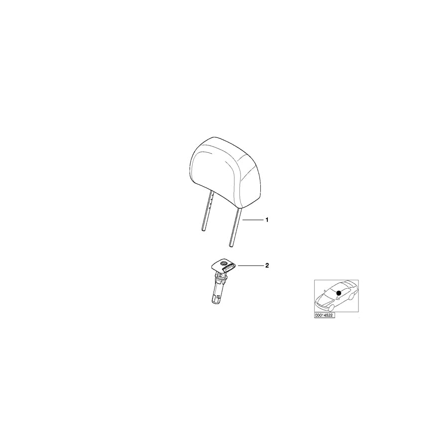 Genuine BMW 52107077600 E53 Headrest Leather HELLBEIGE (Inc. X5 3.0d, X5 3.0i & X5 4.4i) | ML Performance EU Car Parts