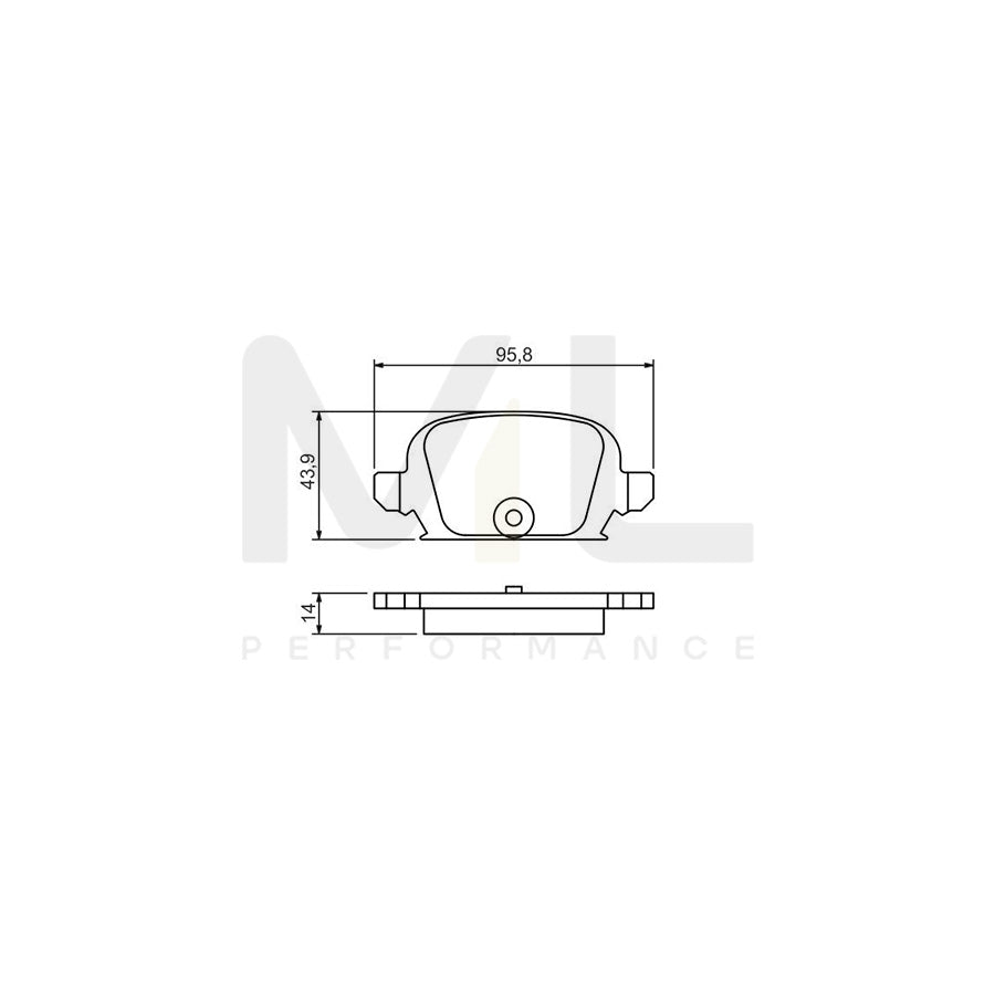 Bosch 0986494340 Brake Pad Set With Acoustic Wear Warning BP1247 | ML Performance Car Parts