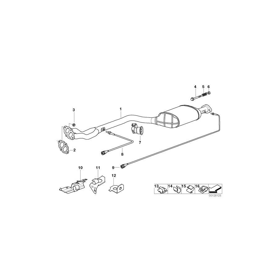 Genuine BMW 18301435668 E36 Rp-Exhaust Pipe Catalytic Converter (Inc. & Z3 1.9) | ML Performance EU Car Parts