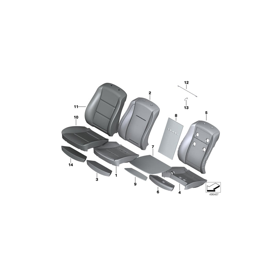 Genuine BMW 52107015296 E66 E67 E65 Cloth Cover For Basic Seat H5AT SCHWARZ (Inc. 760LiS, 745d & 735i) | ML Performance EU Car Parts