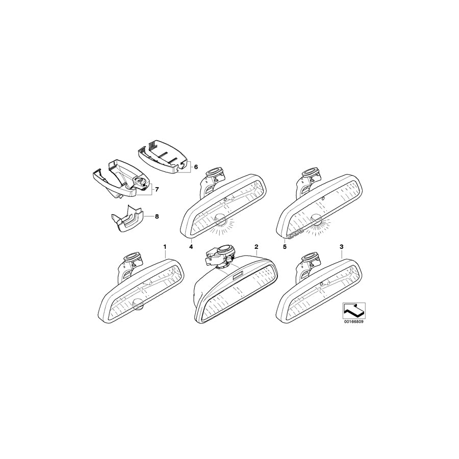 Genuine BMW 51169147624 E63 E61 E60 Set Of Covers Mirror Baseplate SCHWARZ (Inc. 530xd, 528i & 540i) | ML Performance EU Car Parts