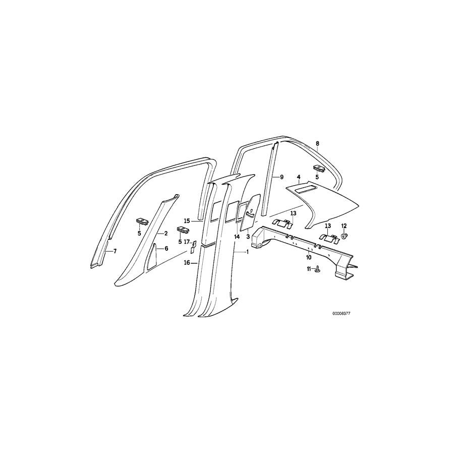 Genuine BMW 51348138883 E34 Covering Left SCHWARZ (Inc. 524td, 520i & 535i) | ML Performance EU Car Parts