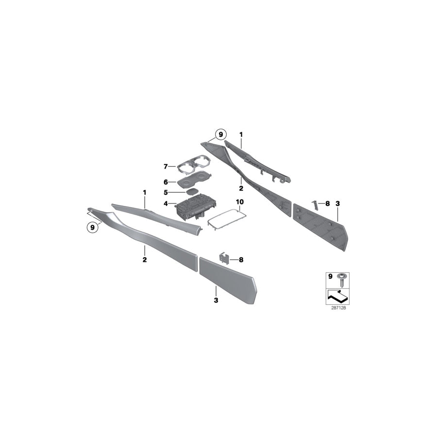 Genuine BMW 51169171288 F03 F04 Trim Panel, Center Console, Rear Right OYSTER (Inc. 750LiX 4.0, 740dX & 740Li) | ML Performance EU Car Parts