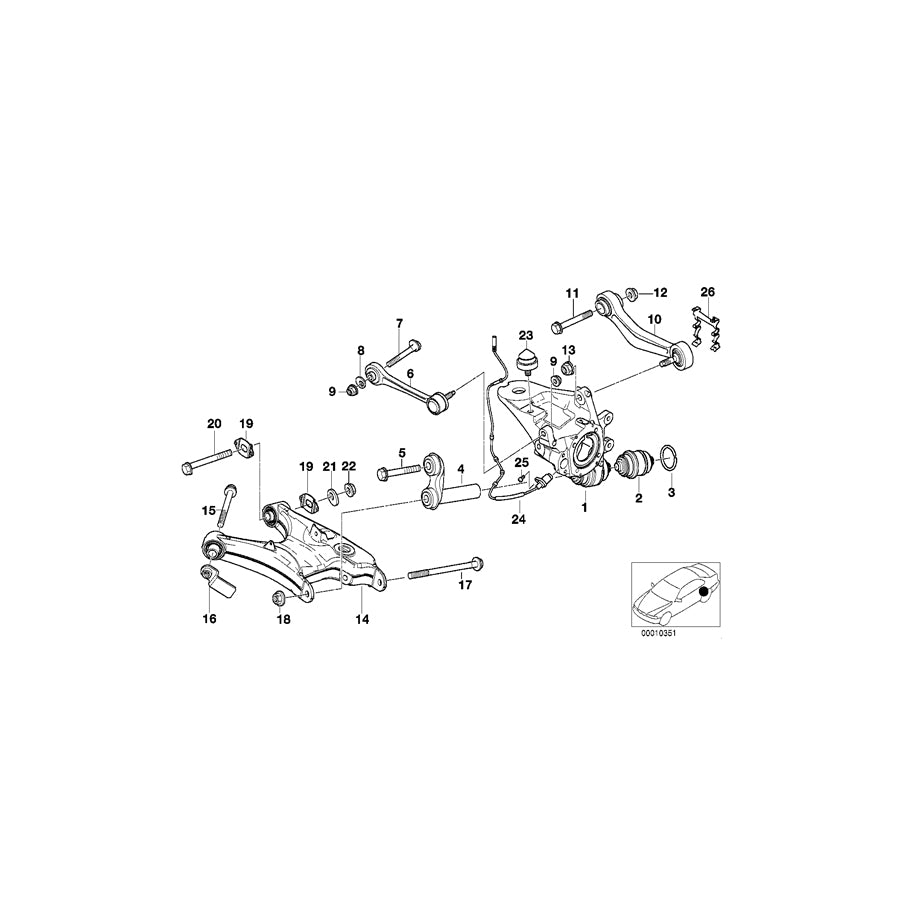 Genuine BMW 33326757319 E39 Wheel Carrier, Rear Left (Inc. 520d, 530d & 530i) | ML Performance EU Car Parts