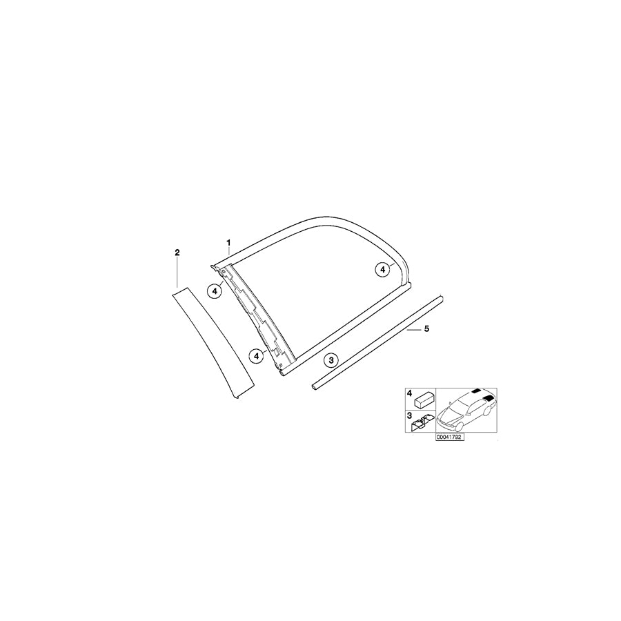 Genuine BMW 51367891410 E46 Cover, Side Window, Column C, Right GLANZSCHWARZ (Inc. 316i, 318i & 325xi) | ML Performance EU Car Parts