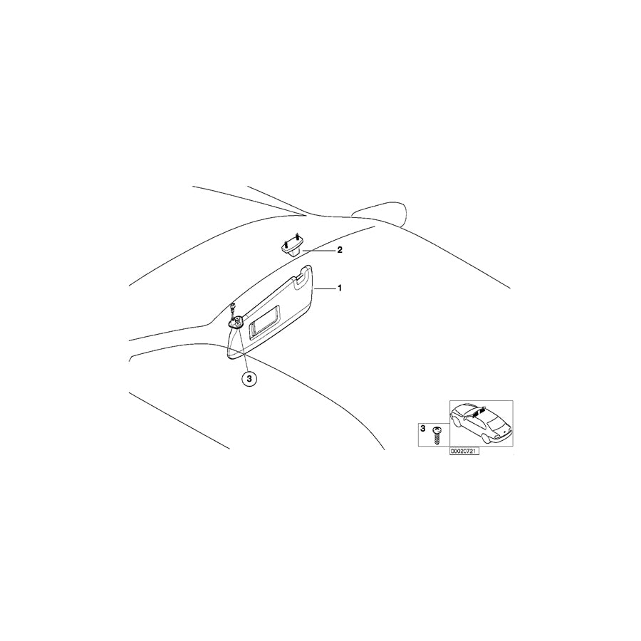 Genuine BMW 51168267901 E46 Sun Visor With Mirror-Covering Left HELLGRAU (Inc. 316ti, 318i & 325xi) | ML Performance EU Car Parts