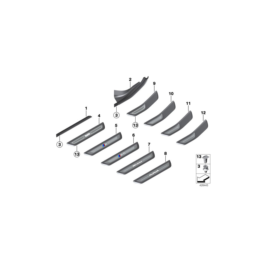 Genuine BMW 51477289876 Cover Molding, Sill, Inner Front Right ELFENBEINWEISS (Inc. 650iX, 640d & 650iX 4.0) | ML Performance EU