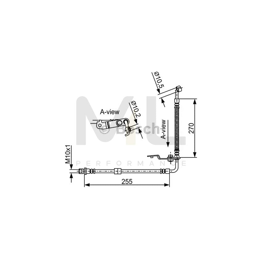 BOSCH 1 987 481 953 Brake Hose for MAZDA 6 270mm | ML Performance Car Parts