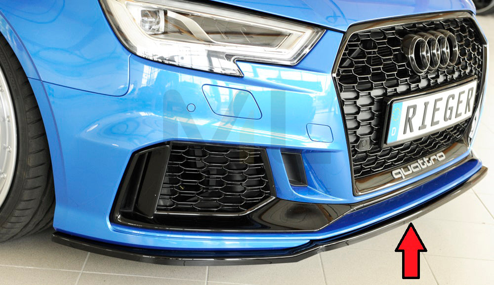 Rieger 00088161 Audi 8V RS3 Front Splitter 1 | ML Performance EU Car Parts