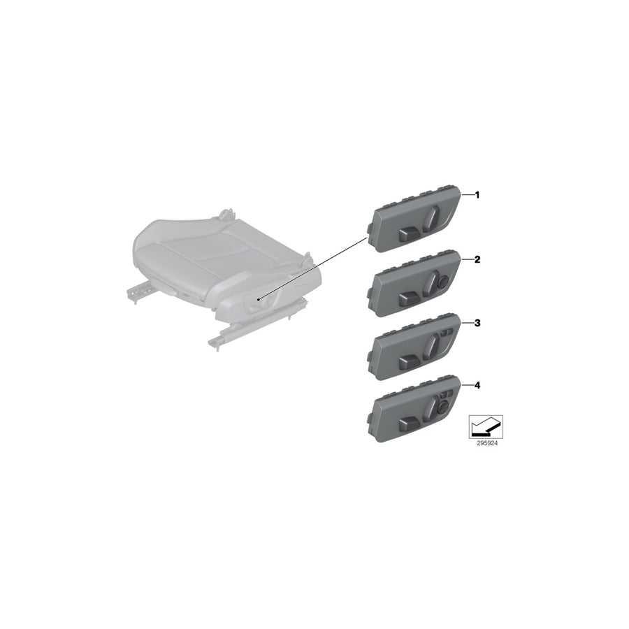 Genuine BMW 61319276624 F30 F34 F20 Switch, Power Seat, Front Passenger (Inc. M135i, 420iX & X3 28dX) | ML Performance EU