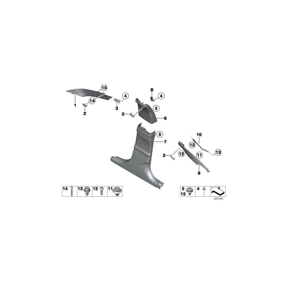 Genuine BMW 51437310090 F06 Cover, B-Column Bottom Right ZIMTBRAUN (Inc. 640d, 650iX & 640i) | ML Performance EU Car Parts