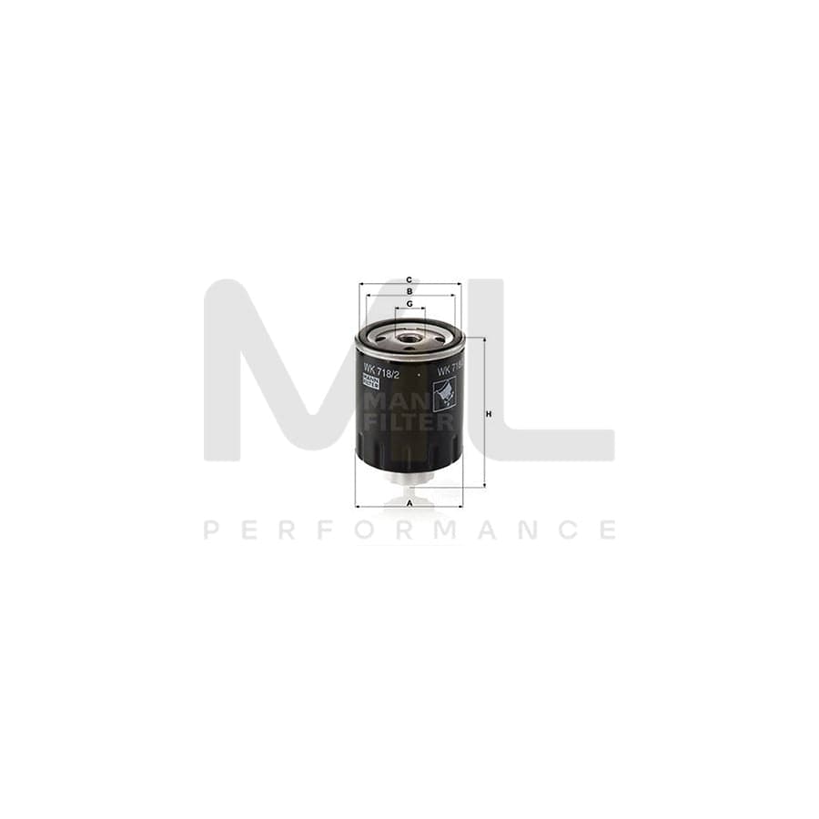 MANN-FILTER WK 718/2 Fuel filter Spin-on Filter | ML Performance Car Parts