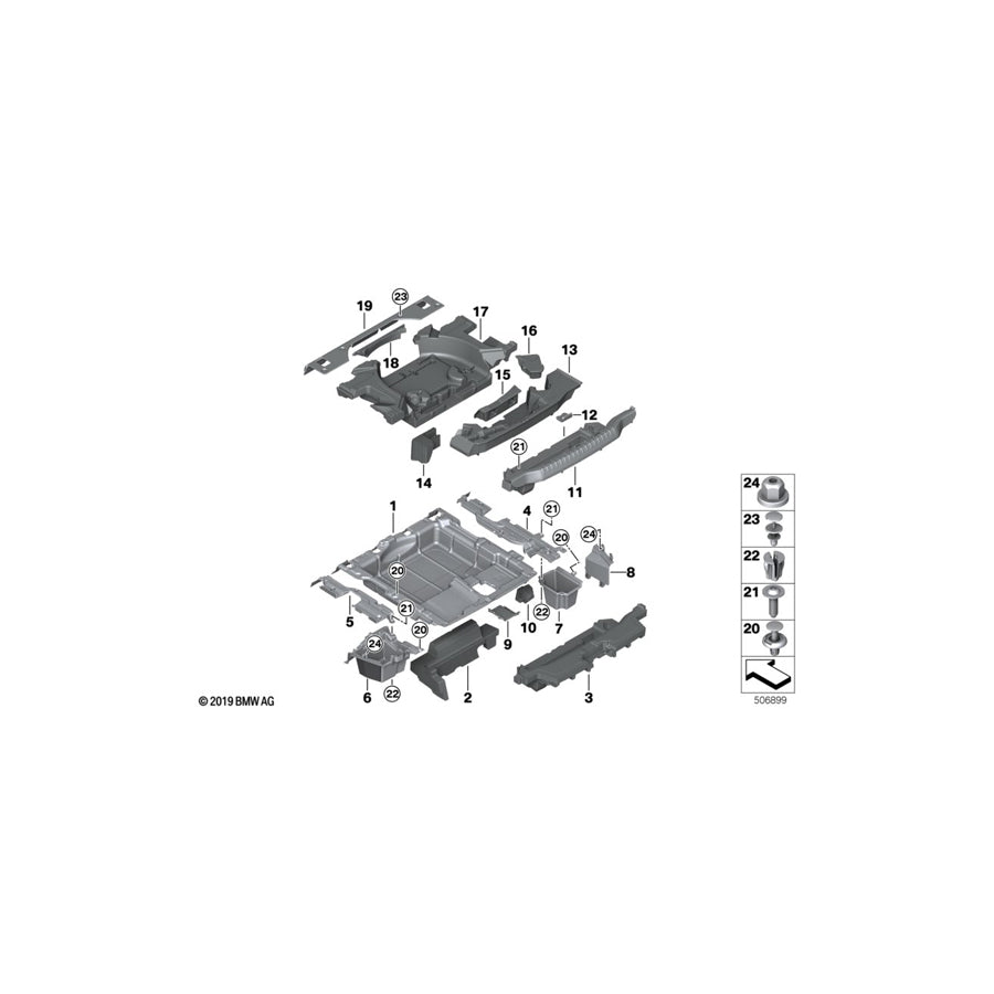 Genuine BMW 51477427567 Support, Luggage Compartment Floor Panel (Inc. X4 20iX, X4 25dX & X4 20dX) | ML Performance EU