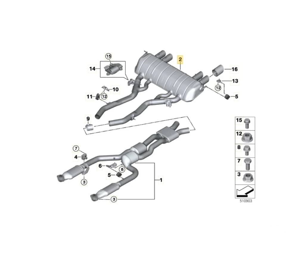 Genuine BMW 18309505068 G82 M4 CSL Rear Muffler Exhaust ML Performance EU Car Parts