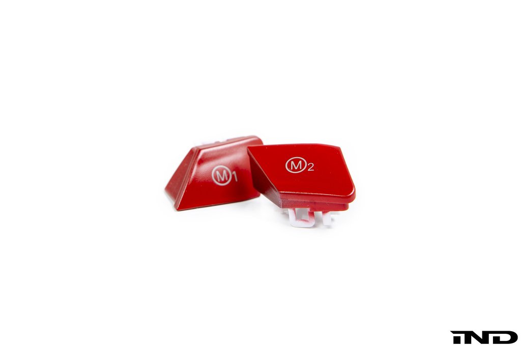 IND BMW F80 F82 F83 F87 Red M1 & M2 Steering Wheel Button Set (M2 Competition, M3 & M4) - ML Performance UK