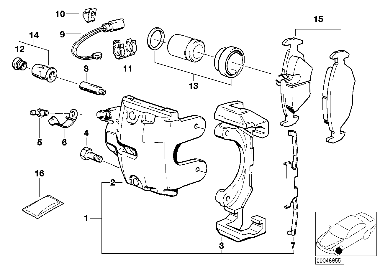 Genuine BMW 34111160367 E34 E32 Caliper Housing Left ATE (Inc. 535i, 525td & 730iL) | ML Performance EU EU Car Parts