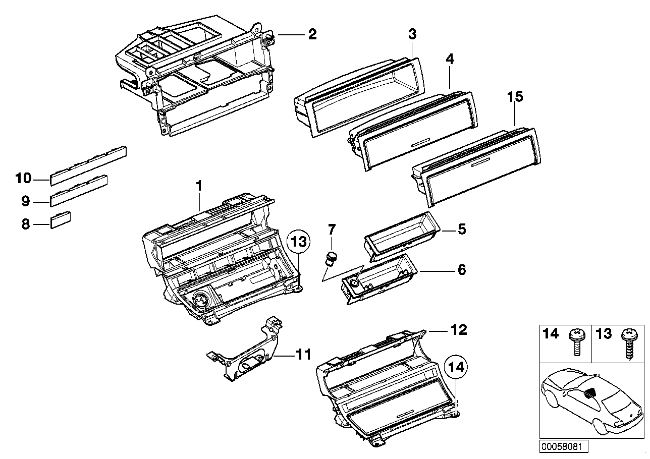Genuine BMW 51168229175 E46 Front Ashtray Insert (Inc. 318ti, 320Cd & 325ti) | ML Performance EU EU Car Parts