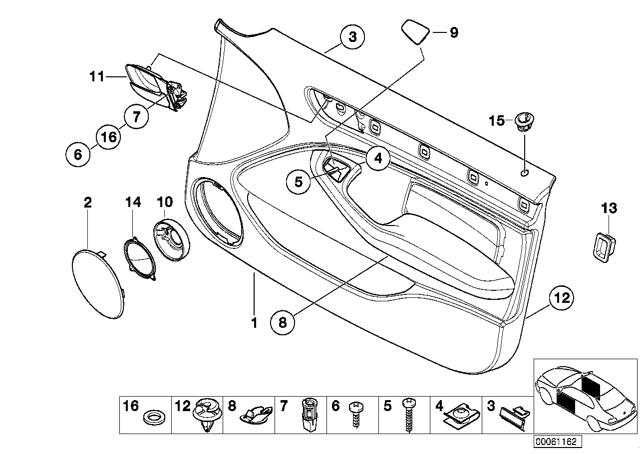 Genuine BMW 51417890711 E46 Door Trim Panel, Front Left ANTHRAZIT (Inc. 318d, 316i 1.6 & 330d) | ML Performance EU EU Car Parts