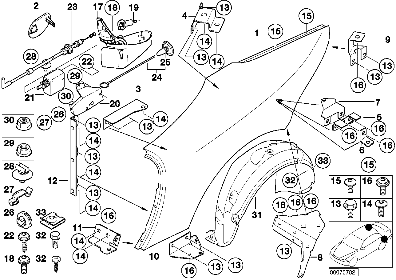 Genuine BMW 41357011641 E52 Bracket, Reinforcem., Side Panel, Ft Lft (Inc. Alpina V8 & Z8) | ML Performance EU EU Car Parts