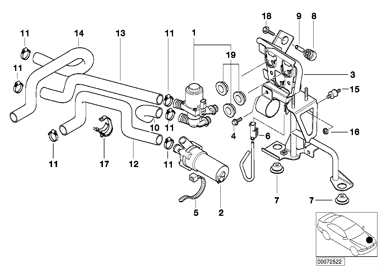 Genuine BMW 64218377247 E52 Water Hose Inlet 2 (Inc. Alpina V8 & Z8) | ML Performance EU EU Car Parts