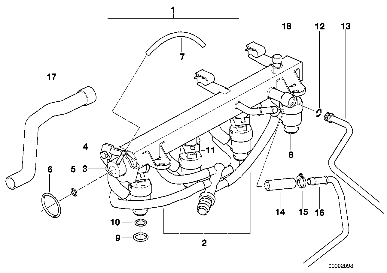 Genuine BMW 13531743393 E36 E36 Injection Tube HC1/2 (Inc. 318ti, 318i & 318is) | ML Performance EU EU Car Parts